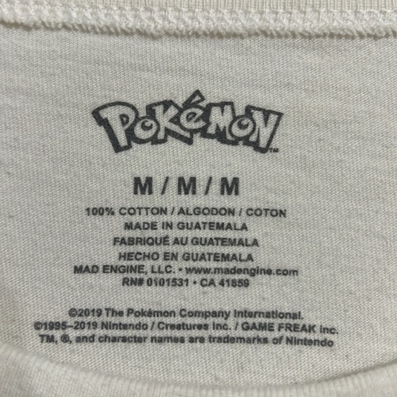 Off white, long sleeve pikachu shirt. Size Medium - Picture 3 of 4